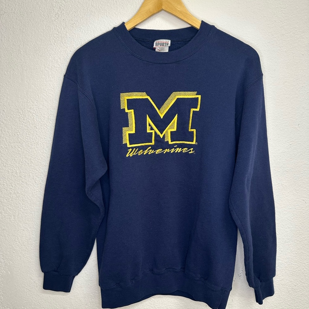 Vintage Michigan Wolverines Navy Blue Sweater